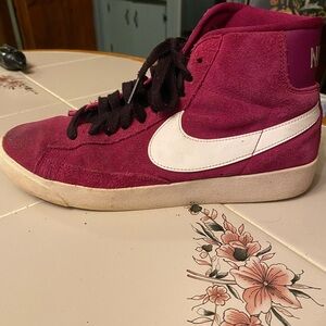 Velvet Burgundy Magenta Nike High Tops
